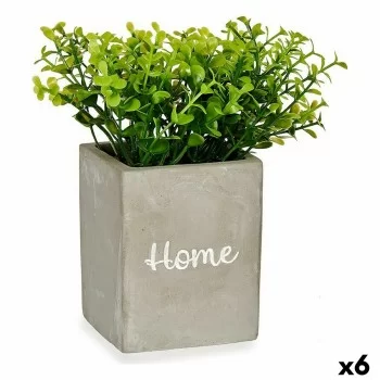 Decorative Plant Home Grey Cement Green Plastic 13 x 20 x...