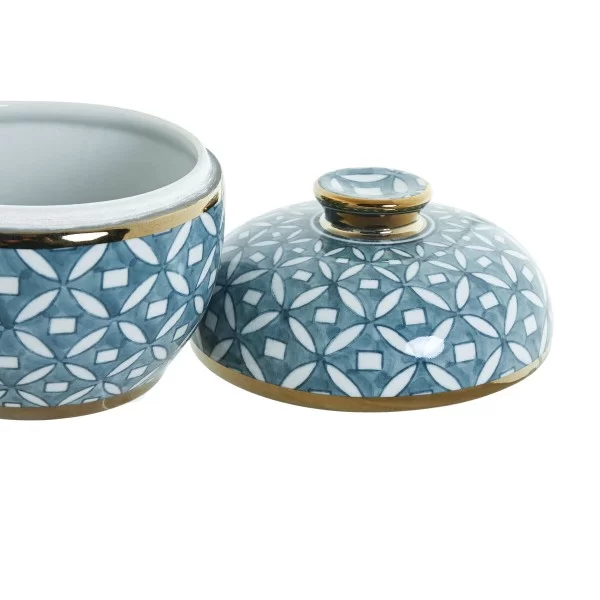 Tibor Home ESPRIT Blue Golden Aluminium Porcelain 15 x 15 x 15 cm