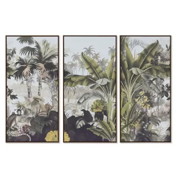 Set of 3 pictures Home ESPRIT Tropical 180 x 4 x 120 cm...