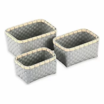 Basket set Confortime Plastic 3 Pieces Rectangular 2
