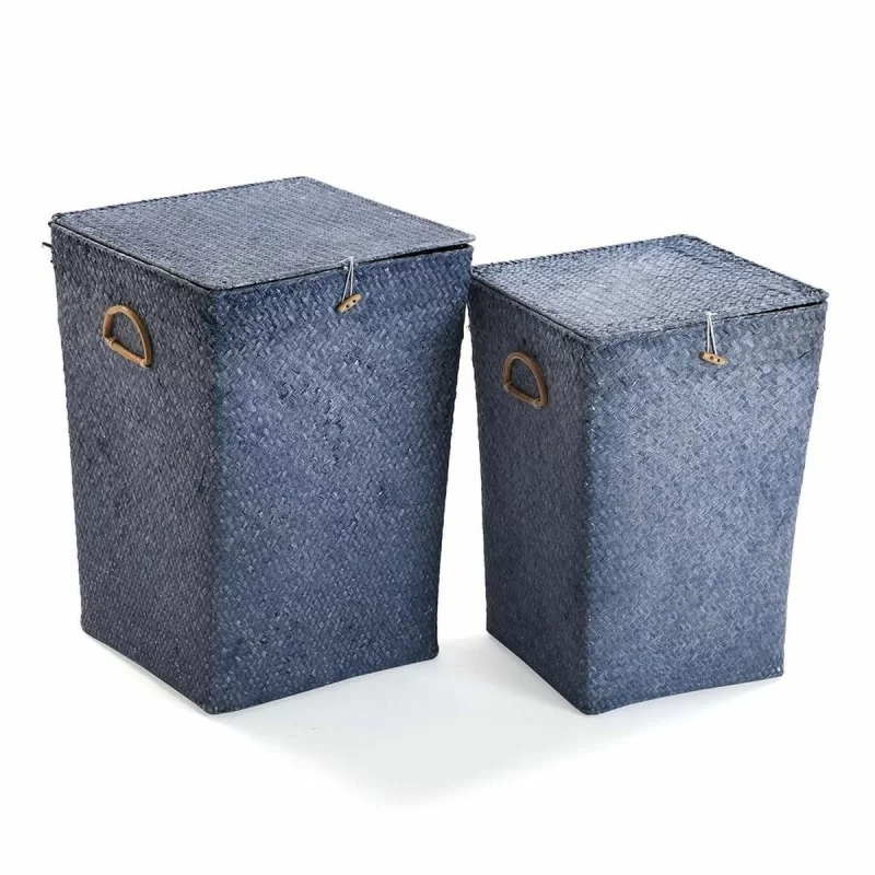 Basket set Versa Cothes Blue 35 x 50 x 35 cm (2 Units)