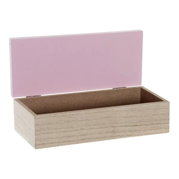 Decorative box DKD Home Decor 8424001735303 Natural Wood MDF Wood 22 x 6 x 9 cm (2 Units)