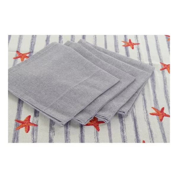 Tablecloth and napkins DKD Home Decor LC-173646 Blue 150 x 150 x 0,1 cm (5 pcs)