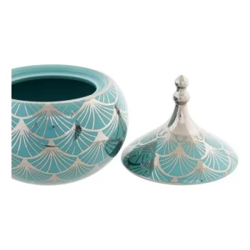 Jewelry box DKD Home Decor Porcelain Turquoise 14 x 14 x... 2