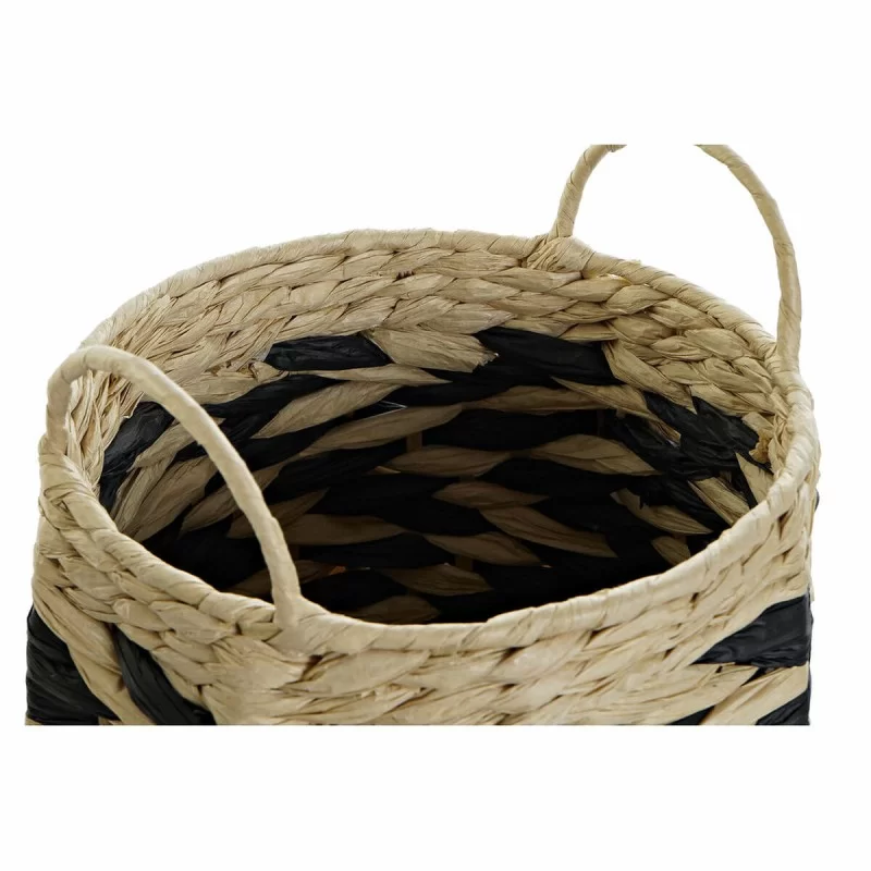 Basket set DKD Home Decor Natural Black Light...