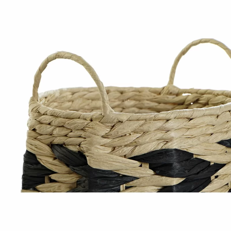 Basket set DKD Home Decor Natural Black Light...