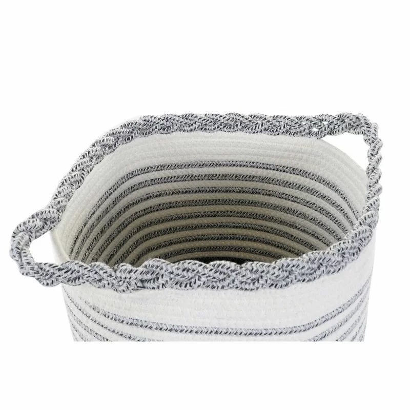 Basket set DKD Home Decor Stripes Black Grey...