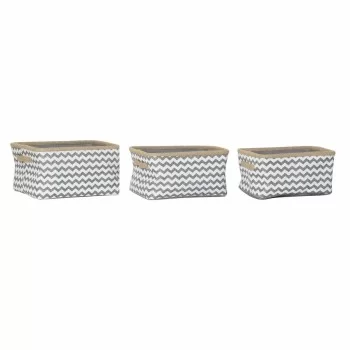 Basket set DKD Home Decor 36 x 31 x 20 cm Grey Polyester...