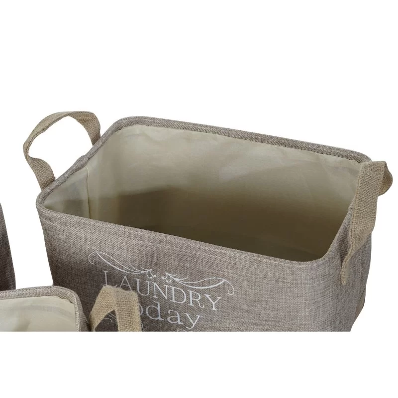 Basket set DKD Home Decor 40 x 30 x 24 cm Grey...