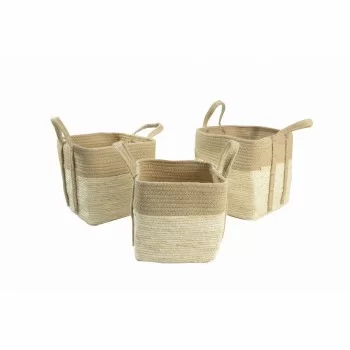 Basket set DKD Home Decor Jute Fibre Cottage (3 pcs) (35...