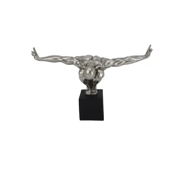 Decorative Figure DKD Home Decor 38 x 15 x 26 cm Silver Golden Men (2 Units)