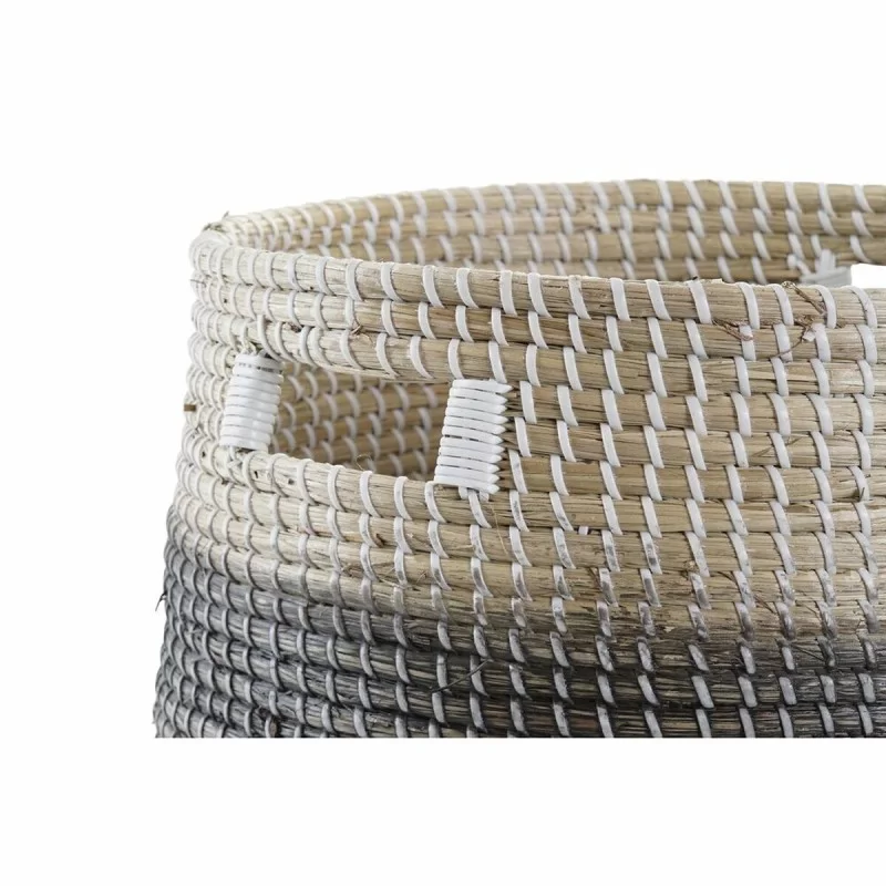 Basket set DKD Home Decor Natural Grey Seagrass...