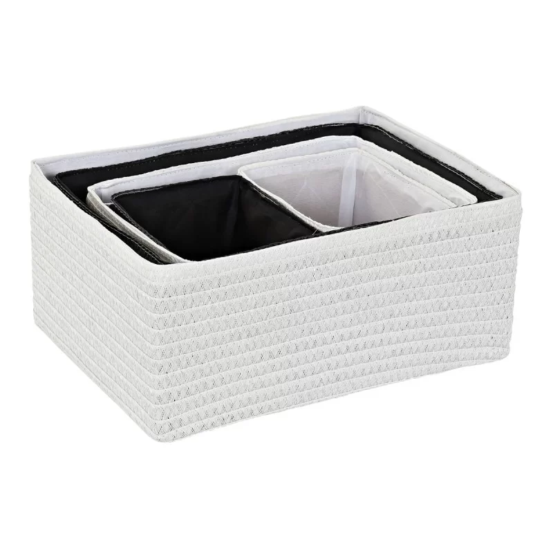 Basket set DKD Home Decor 41 x 30 x 18 cm Black...