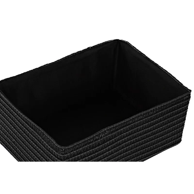 Basket set DKD Home Decor 41 x 30 x 18 cm Black...
