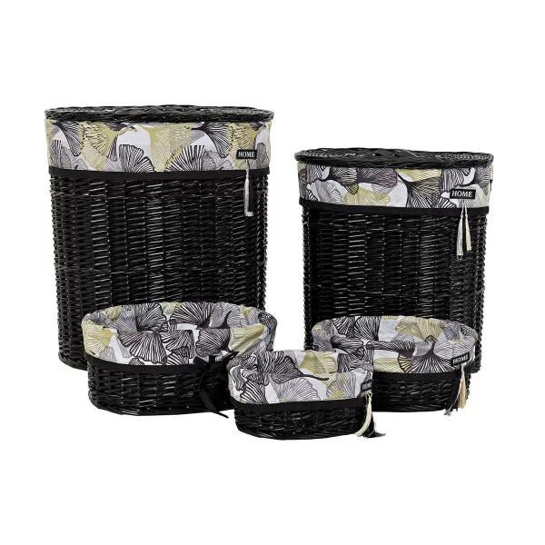 Basket set DKD Home Decor Cotton wicker (51 x 37 x 56 cm) (5 pcs)
