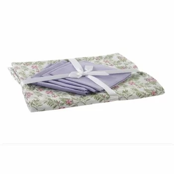Tablecloth and napkins DKD Home Decor White Green 150 x...