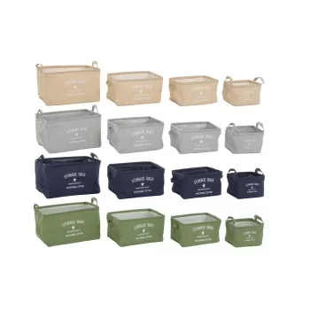 Basket set DKD Home Decor Green Grey Cream Navy Blue Loft...
