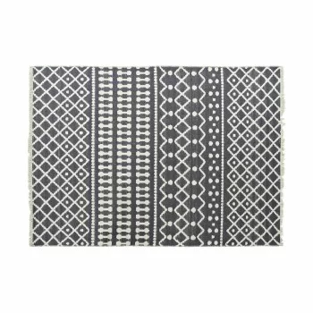 Carpet DKD Home Decor White Polyester Cotton Dark Grey... 2