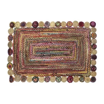 Carpet DKD Home Decor Cotton Multicolour Jute (120 x 180...
