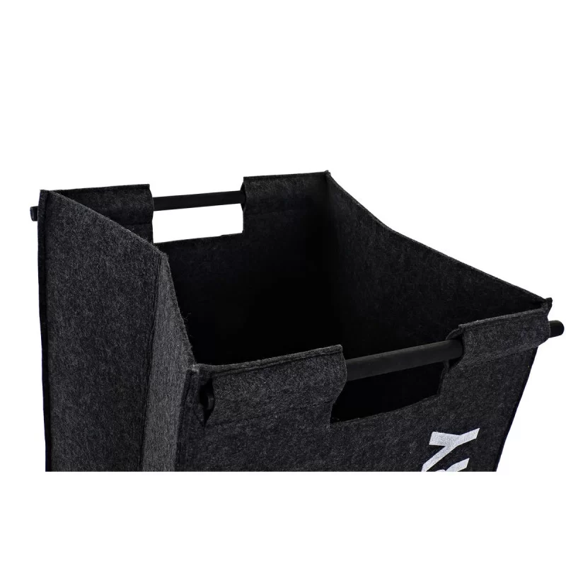 Laundry basket DKD Home Decor Black Grey Wood...