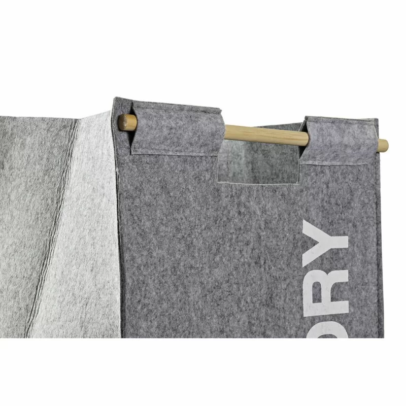 Laundry basket DKD Home Decor Black Grey Wood...