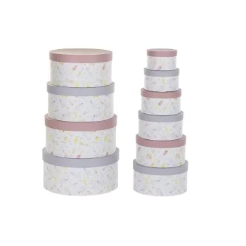 Set of Stackable Organising Boxes DKD Home Decor Flowers...