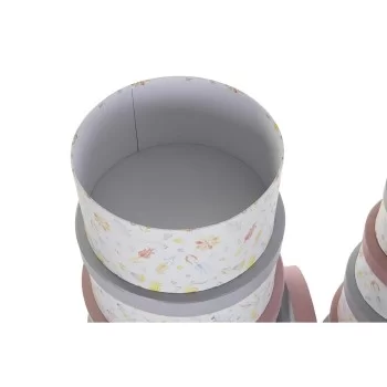 Set of Stackable Organising Boxes DKD Home Decor Flowers... 2