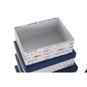 Set of Stackable Organising Boxes DKD Home Decor Navy... 2