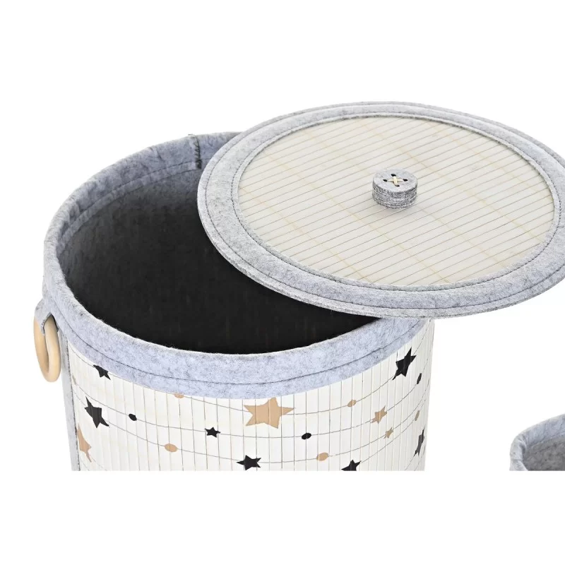 Basket set DKD Home Decor Stars Bamboo 36 x 36...