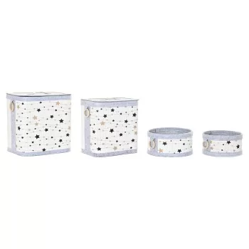 Set of Baskets DKD Home Decor Stars Bamboo Felt (41 x 31... 2