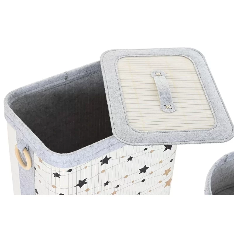 Set of Baskets DKD Home Decor Stars Bamboo Felt...