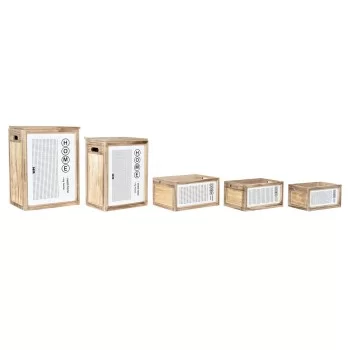 Laundry basket DKD Home Decor Natural Paolownia wood (40... 2