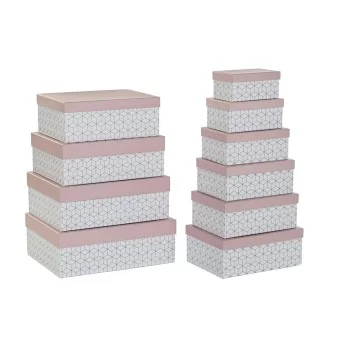 Set of Stackable Organising Boxes DKD Home Decor Golden...