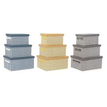 Set of Stackable Organising Boxes DKD Home Decor Grey...