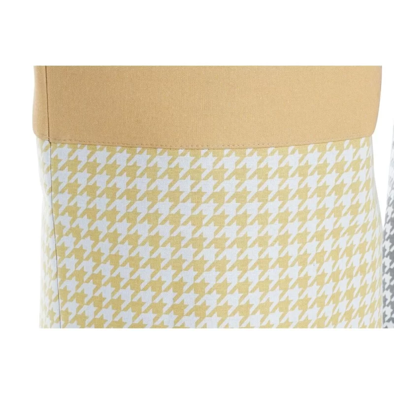 Laundry basket DKD Home Decor Houndstooth Metal...