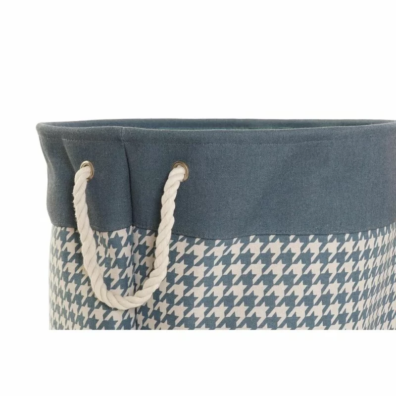 Laundry basket DKD Home Decor Houndstooth Grey...