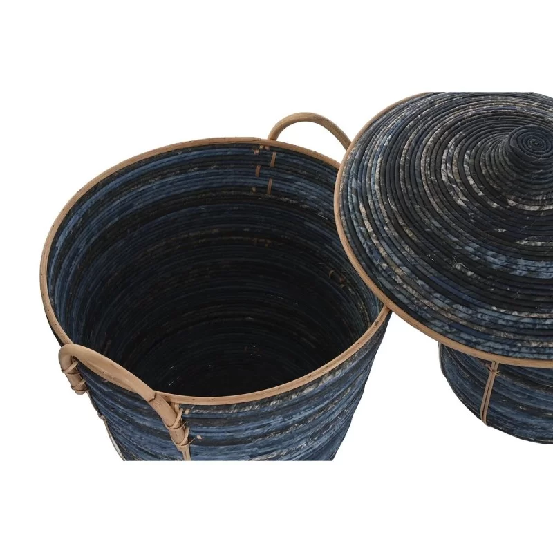 Basket set DKD Home Decor Blue Black Boho 51 x...