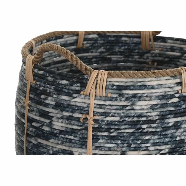 Basket set DKD Home Decor White Black Plastic Boho 56 x 56 x 60 cm 52 x 52 x 60 cm