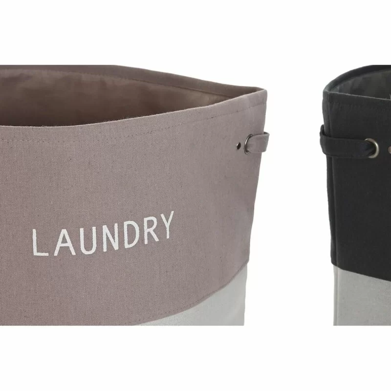 Laundry basket DKD Home Decor Black Pink Grey...