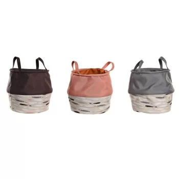 Laundry basket DKD Home Decor Grey Orange 28 x 28 x 30 cm...