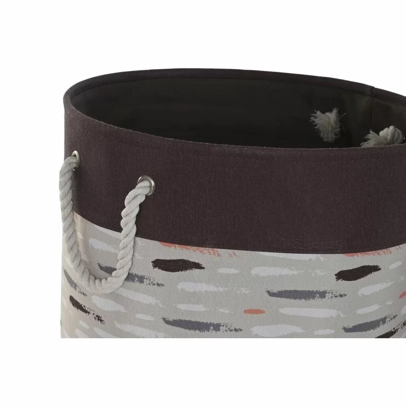 Laundry basket DKD Home Decor Grey Orange 45 x...