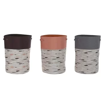 Laundry basket DKD Home Decor Grey Orange 40 x 40 x 60 cm...
