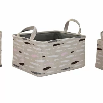 Basket set DKD Home Decor Brown Grey Orange 40 x 30 x 20... 2