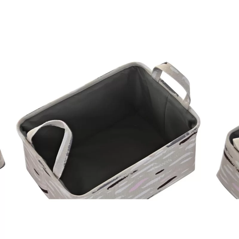 Basket set DKD Home Decor Brown Grey Orange 40...