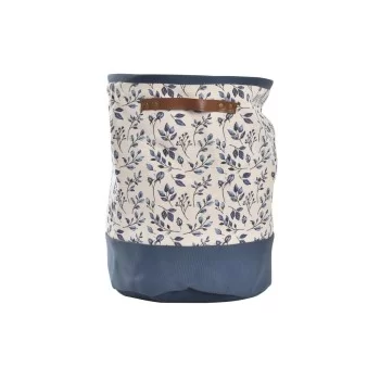 Laundry basket DKD Home Decor Blue White Plastic 30 x 30...