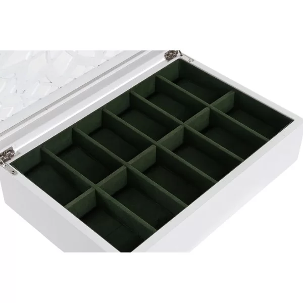 Watch Storage Box DKD Home Decor 29 x 20 x 9 cm Crystal White MDF Wood