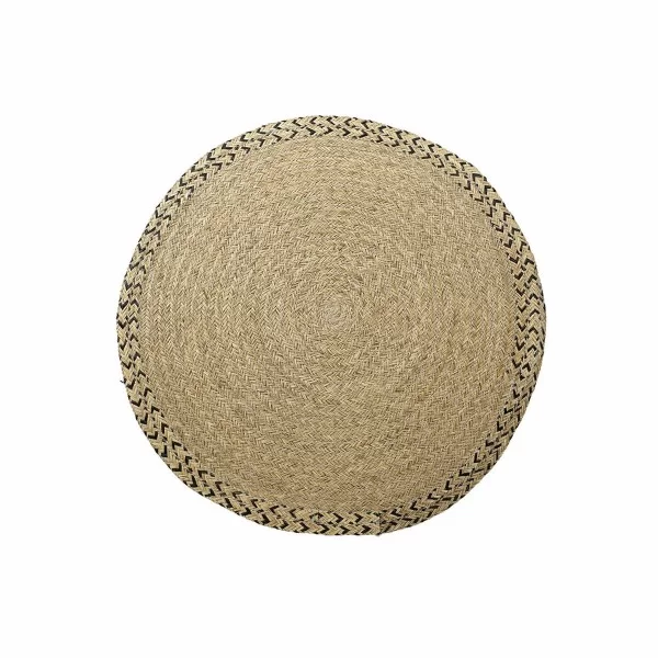 Carpet DKD Home Decor 140 x 0,5 x 140 cm Natural Polyester Bicoloured Tropical