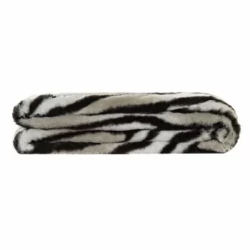 Blanket DKD Home Decor Wild 150 x 200 x 2 cm Black Grey... 2