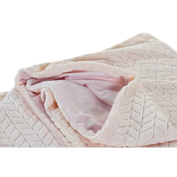 Blanket DKD Home Decor Arrows 150 x 200 x 2 cm Light Pink Basic