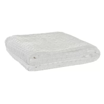 Blanket DKD Home Decor Arrows 130 x 170 x 2 cm Ivory Basic